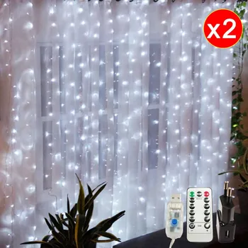 Garland Gordijn 3M X 3M Kerstverlichting Kerstverlichting Indoor Festoen Led Licht Guirlande Led Kerst Decoraties Voor thuis