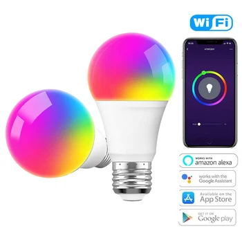 

Smart Light Bulb 9w 10w Color Changing Wifi Hue Light E27 E26 B22 RGB LED Bulb Work with Alexa Google Home Tuya Smart Life APP