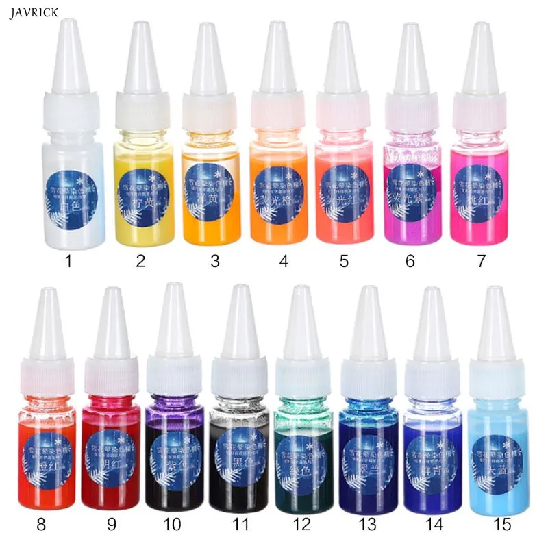 

JAVRICK 10ml Snow Flour Dyeing Fine Rendering Diffusion DIY Crystal Epoxy Mold Art Dye Pigment