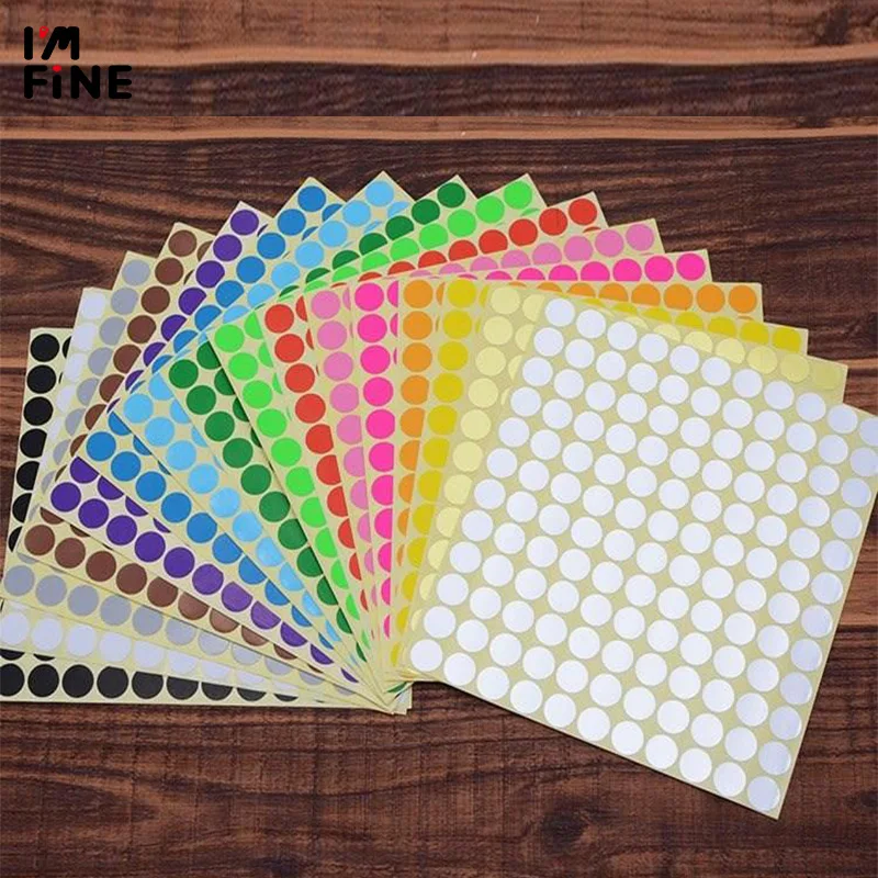 

Round dot sticker Color Code Label Self Adhesive Sticker Office School Supplies 6mm 8mm 10mm 13mm 16mm19mm 25mm 32mm 50mm 100mm