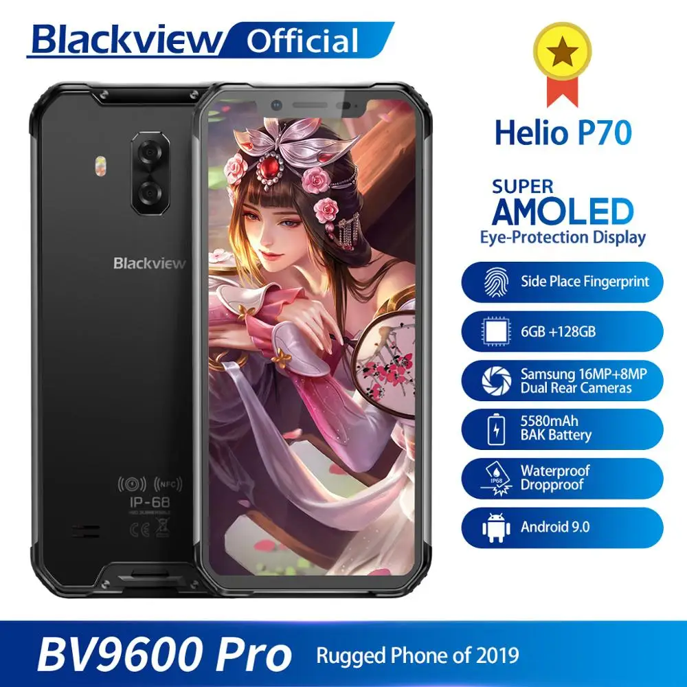 Blackview BV9600 Pro Helio P70 IP68 водонепроницаемый мобильный телефон 6 ГБ + 128 Android 9 Открытый