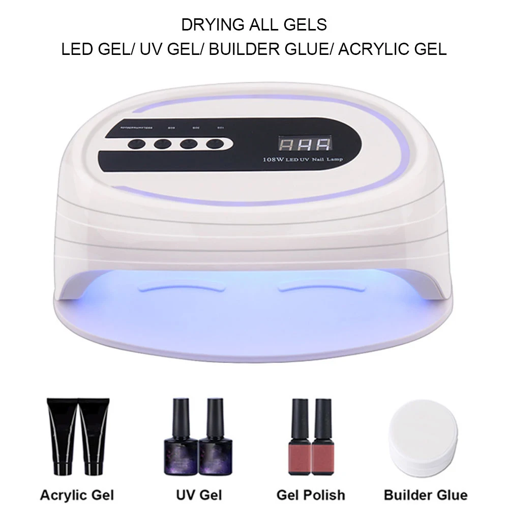 Светодиодный УФ светильник для сушки ногтей 108 ВТ умный ИК датчик быстрой гель