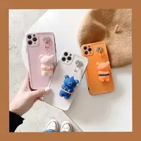 3D doll hula hoop fat bear Camera Protection Phone Case For iPhone 12Mini SE2 7 8 Plus XR XS 11Pro Max pink Silicone Back Cover