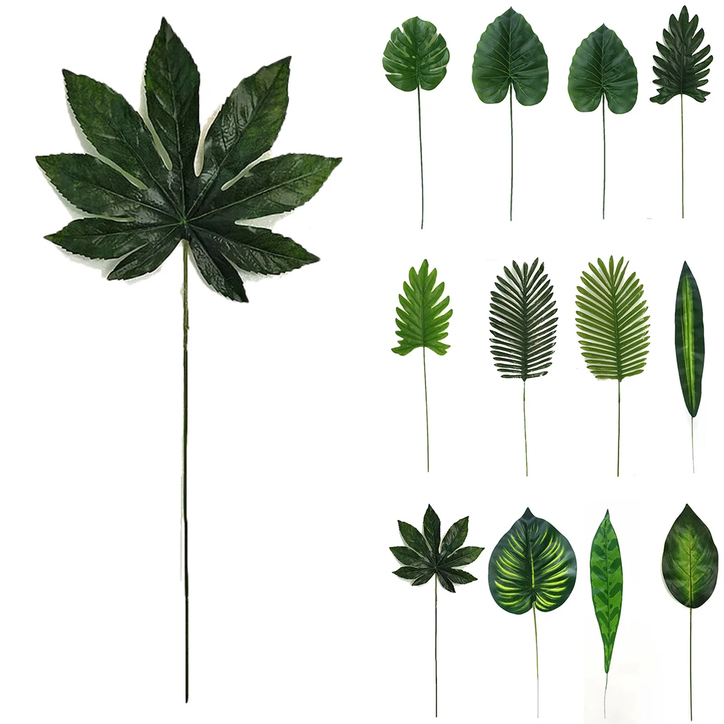 New Artificial Plants Green Turtle Leaves Garden Home Decor Green Leaves Home DIY Foliage Wedding Party Office Store Decorations