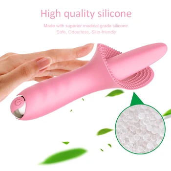 Safe Silicone G Spot Clitoral Vibrator 10 Modes Tongue Licking Clit Tickler Nipple Stimulator Vaginal Orgasm Sex Toys for Women 2
