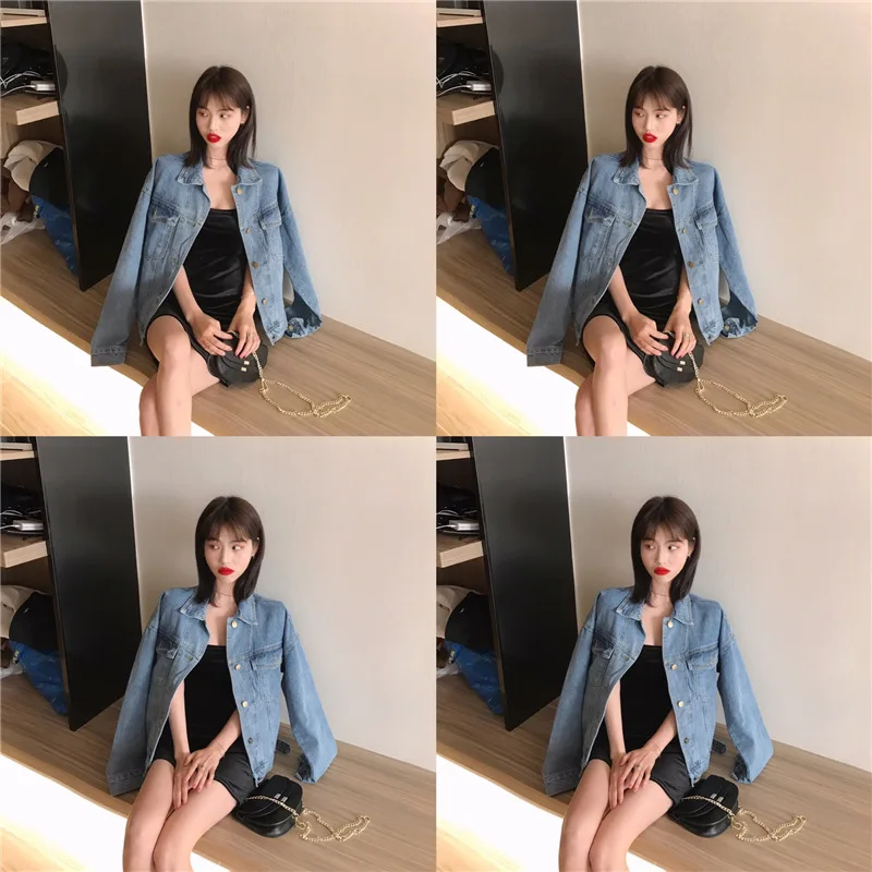 

Photo Shoot 2019 Spring New Style WOMEN'S Dress Loose Casual Versatile Jeans Coat Women's