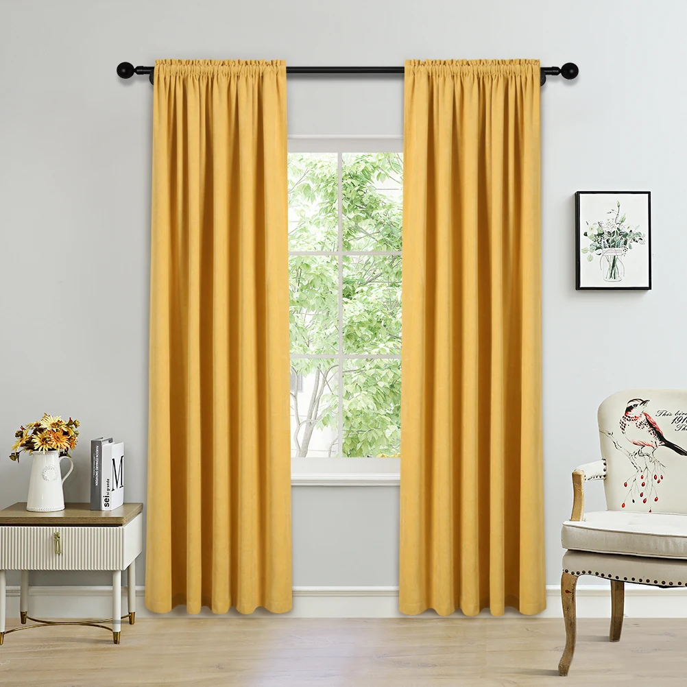 luxury Chinese solid color simple modern thicken cloth curtain valance N192 