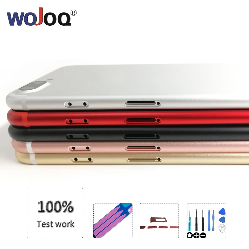 

WOJOQ Battery Cover Back For iPhone 7 7G Plus Rear Door Housing Case Middle Chassis Replacement For iphone7 Back Housing & IMEI