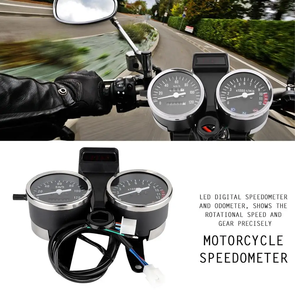 СВЕТОДИОДНЫЙ цифровой спидометр одометр тахометр для Suzuki GN125 пластиковые металлические универсальные измененные Аксессуары для мотоцикла