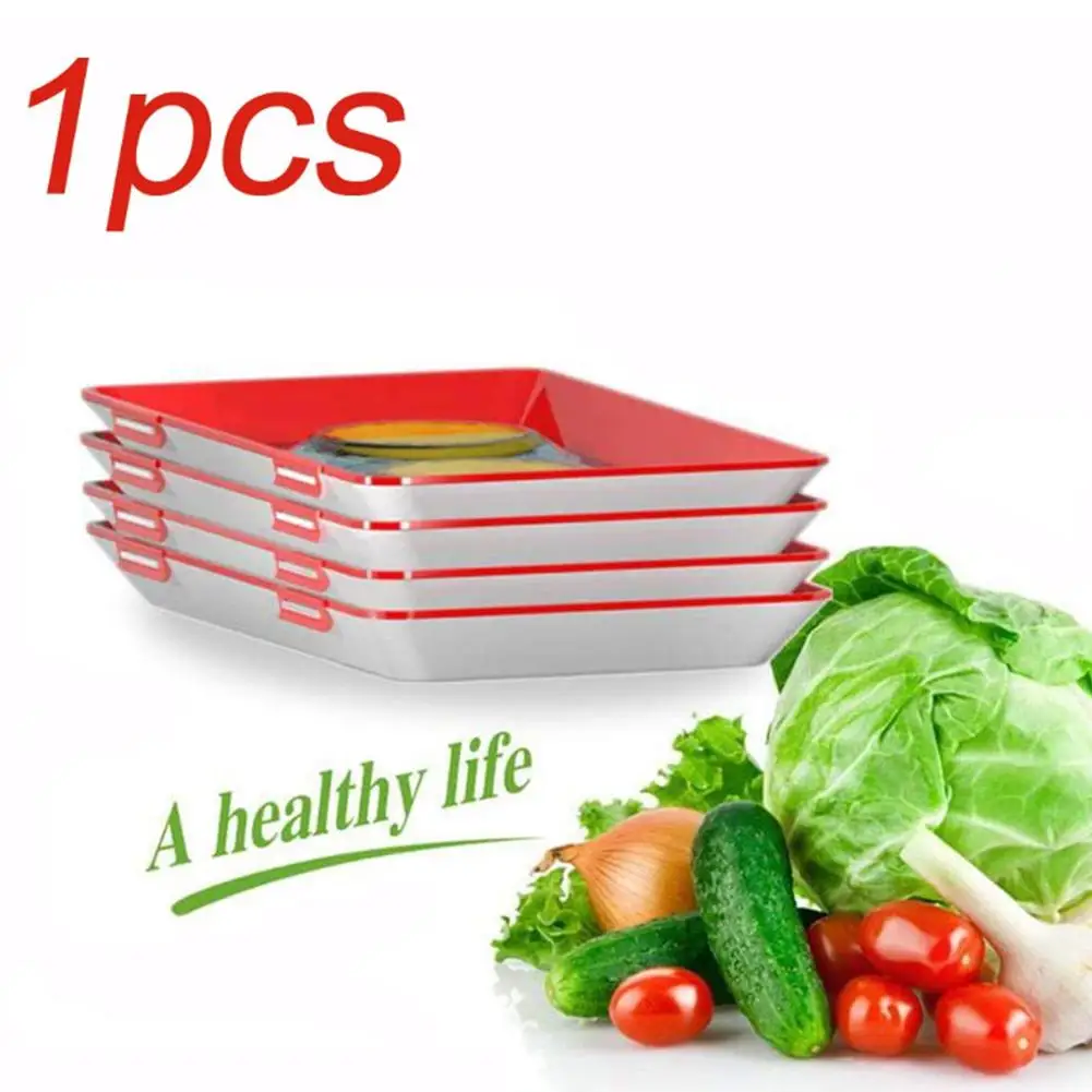 

Clever Tray Creative Food Plastic Preservation Tray Kitchen Items Food Storage Container Set Food Fresh Storage Microwave Cover