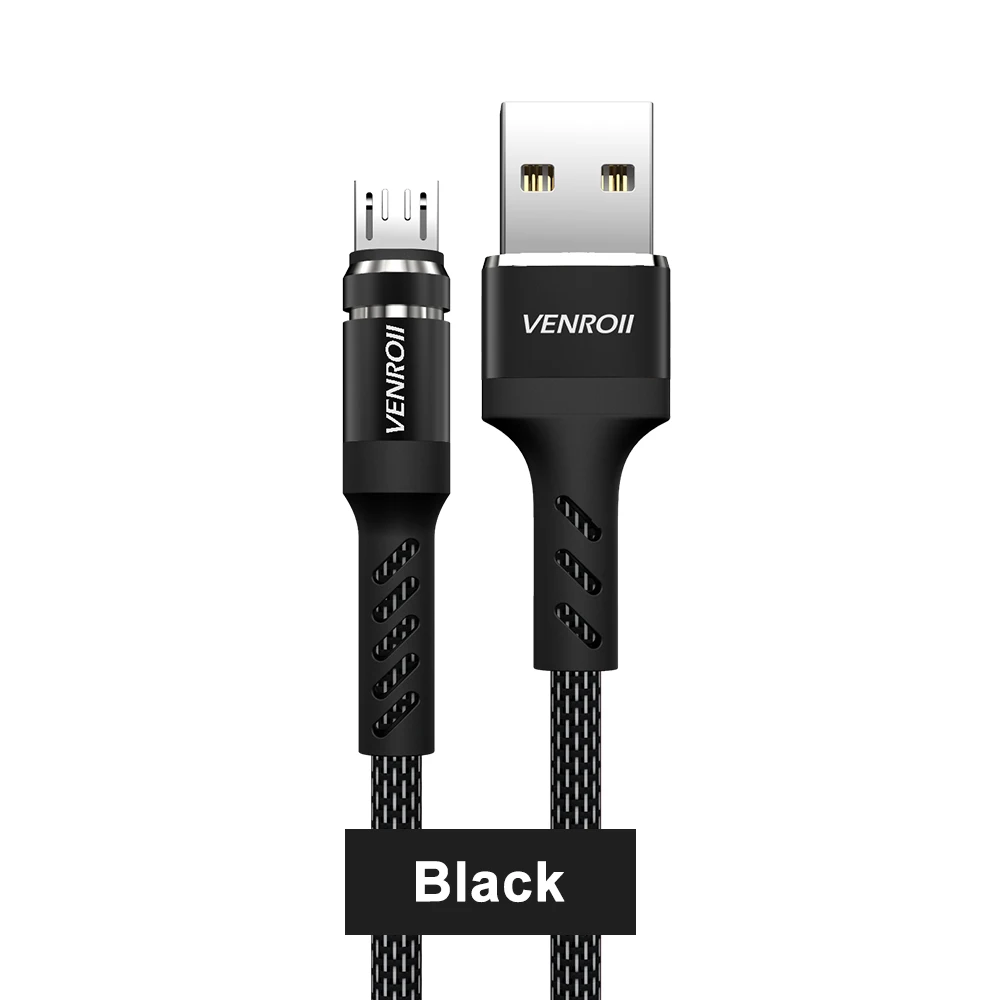 Black VENROII 1 м Micro USB кабель для huawei Honor 8X 9X Быстрая зарядка шнур данных Android телефон для samsung J5 J6 Xiaomi Redmi Note 4 5 - Цвет: Black