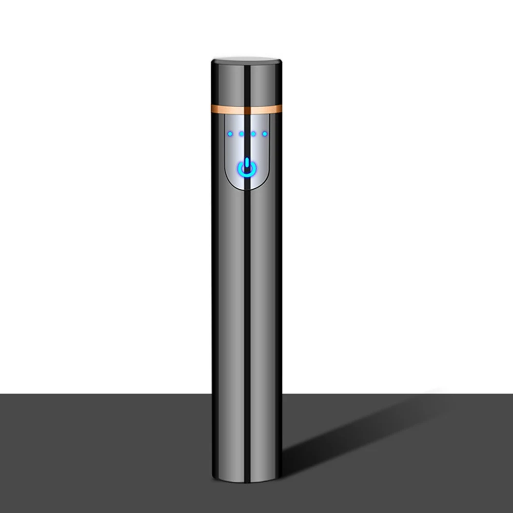 Мини-зажигалка с сенсорным экраном электрические зажигалки для сигарет тонкие ветрозащитные металлические USB перезаряжаемые зажигалки гаджеты для мужчин для курения X