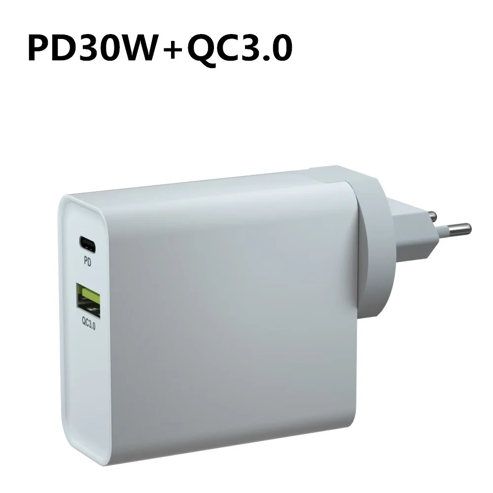 PD 48 Вт Быстрая зарядка QC 3,0 4 usb type C зарядное устройство для xiaomi 10 9 Apple Mac Phone 11 Pro Airpower зарядное устройство - Тип штекера: PD3.0 2USB