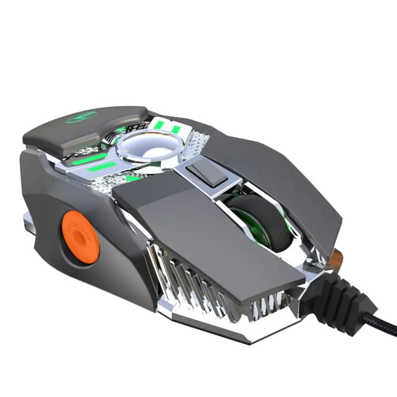 J200 Механическая мышь, USB игровая мышь, 6400 dpi, 7 клавиш, программируемая проводная мышь для макросъемки, эргономичная мышь для ПК и ноутбука