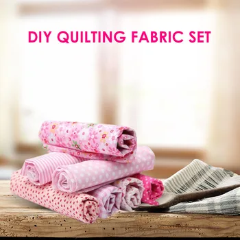 

Printed Cloth Sewing Quilting Fabrics 7pcs Household Cotton Cloth Sewing Patchwork Fabrics for DIY Handmade Craft Doll