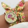 Shsby Design Ladies Flower Cloth Wrist Watch Gold Fashion Women Dress Watches High Quality Fabric Clock Sweet Girls Watch 4