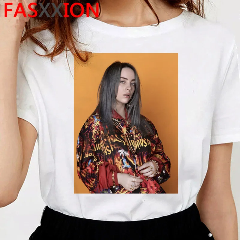 Billie eilish футболка женская мода Топ хип-хоп Футболка harajuku Эстетическая ulzzang 90s футболка kawaii забавная женская с коротким рукавом