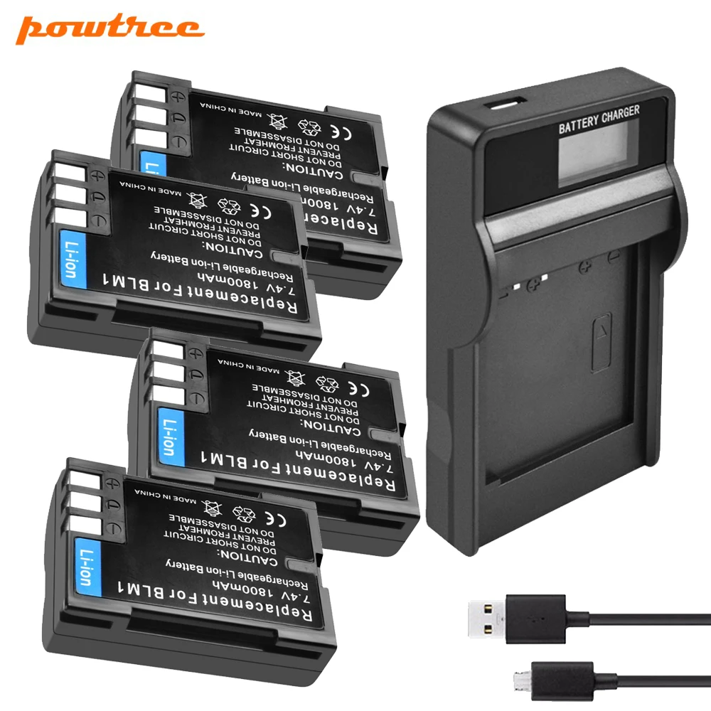 

Powtree BLM-1 Li-ion Battery 7.2V 1800mAh+LCD Battery Charger with LED FOR OLYMPUS BLM1 BLM-1 BLM 1 E-3 E-500 E-30 E-510 E-330