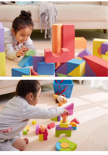 one box (21 pcs)COBLOCKS Cheap EVA block soft foam building blocks kidssoft foam  blocks kids for tumbling tower game - AliExpress