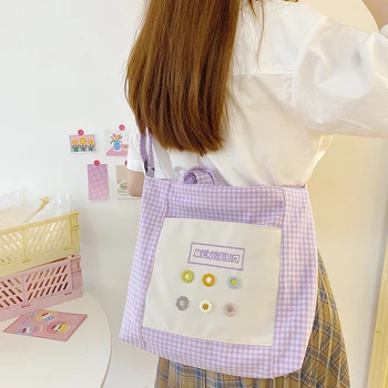 

4 colors Simple versatile JK style shoulder bag cute girl small fresh Korean canvas bag messenger bag female bag Women's handbag
