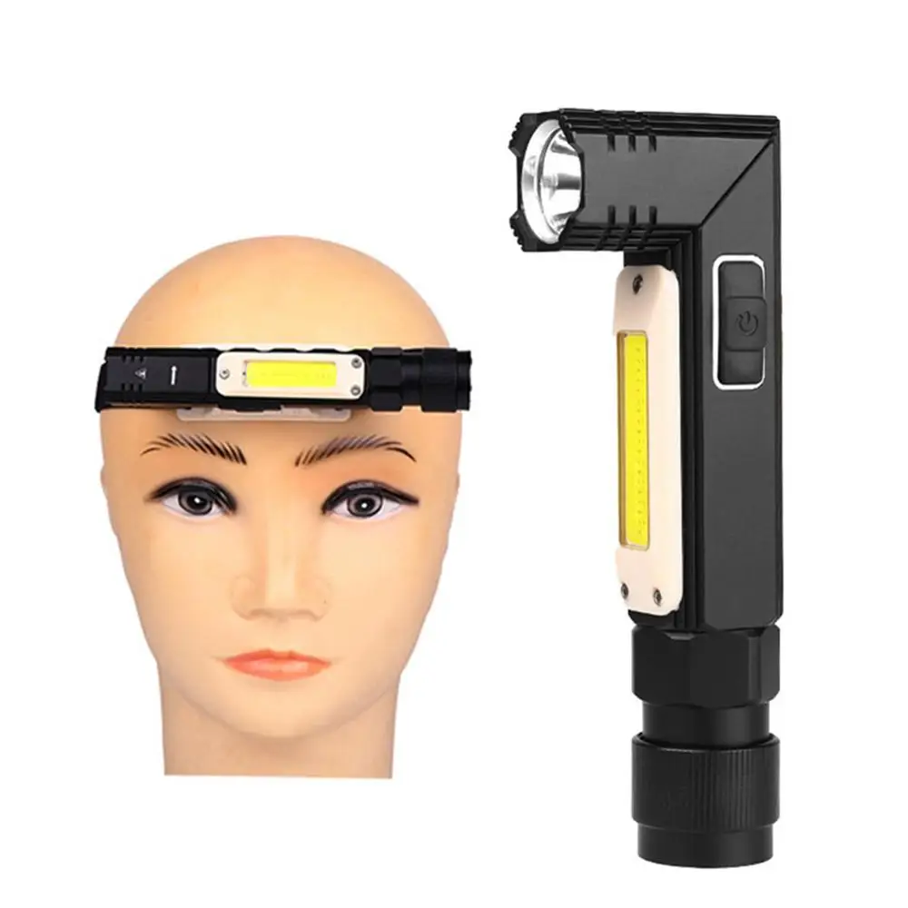 

5 Modes Handheld Camping Flashlight 90 Degree Angle Portable Tail Magnet USB Rechargeable Torch Flashlight Led Anti Slip Hiking