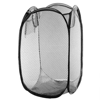 

Foldable Pop Up Easy Open Mesh Laundry Clothes Hamper Basket for College Dorm (Purple)