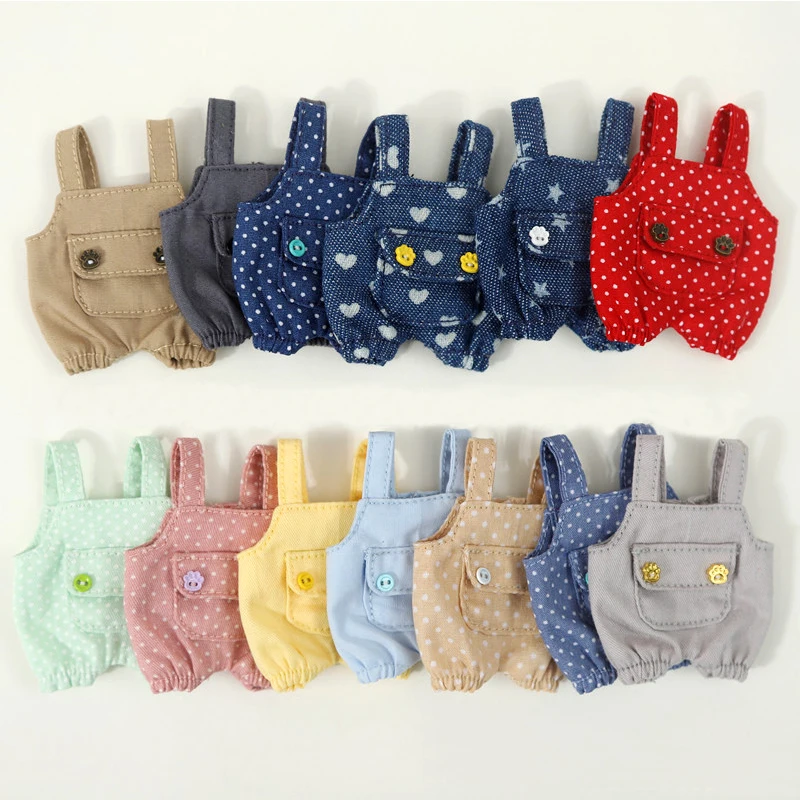 Barbie Doll Clothes Doll Clothes Accessories Doll Clothes Doll Accessories Obitsu 11 1/12 BJD Doll Jumpsuits Grid Pattern Clothes Fashion Dark Blue Suspender Pants For ob11 gsc body9 Dolls
