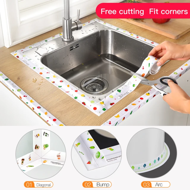 Kitchen Sink Waterproof Sticker Antimold Waterproof Tape Bathroom