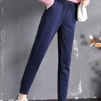 

Increase Down Thickening Sports Pants Woman Winter Thin Radish Pants Leisure Time Trousers Haren Pants