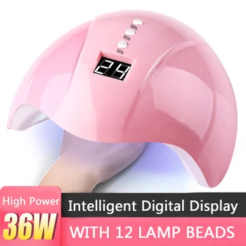 

36W UV nail dryer LED nail lamp Gel polish curing lamp with bottom LCD timer display lamp for nail dryer nail art tools