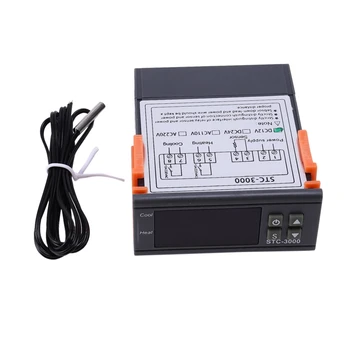 

Stc-3000 Led Digital Temperature Controller Thermostat Control Heating Cooling Sensor Humidity Meter
