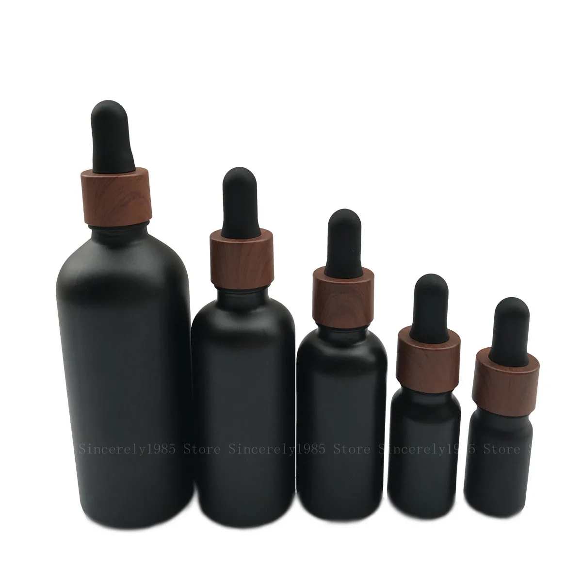 10X Frosted Black Glass Dropper Bottle Essential Oils 5ml to 100ML Frosted Glass Dripper Portable Refillable Travel Bottle