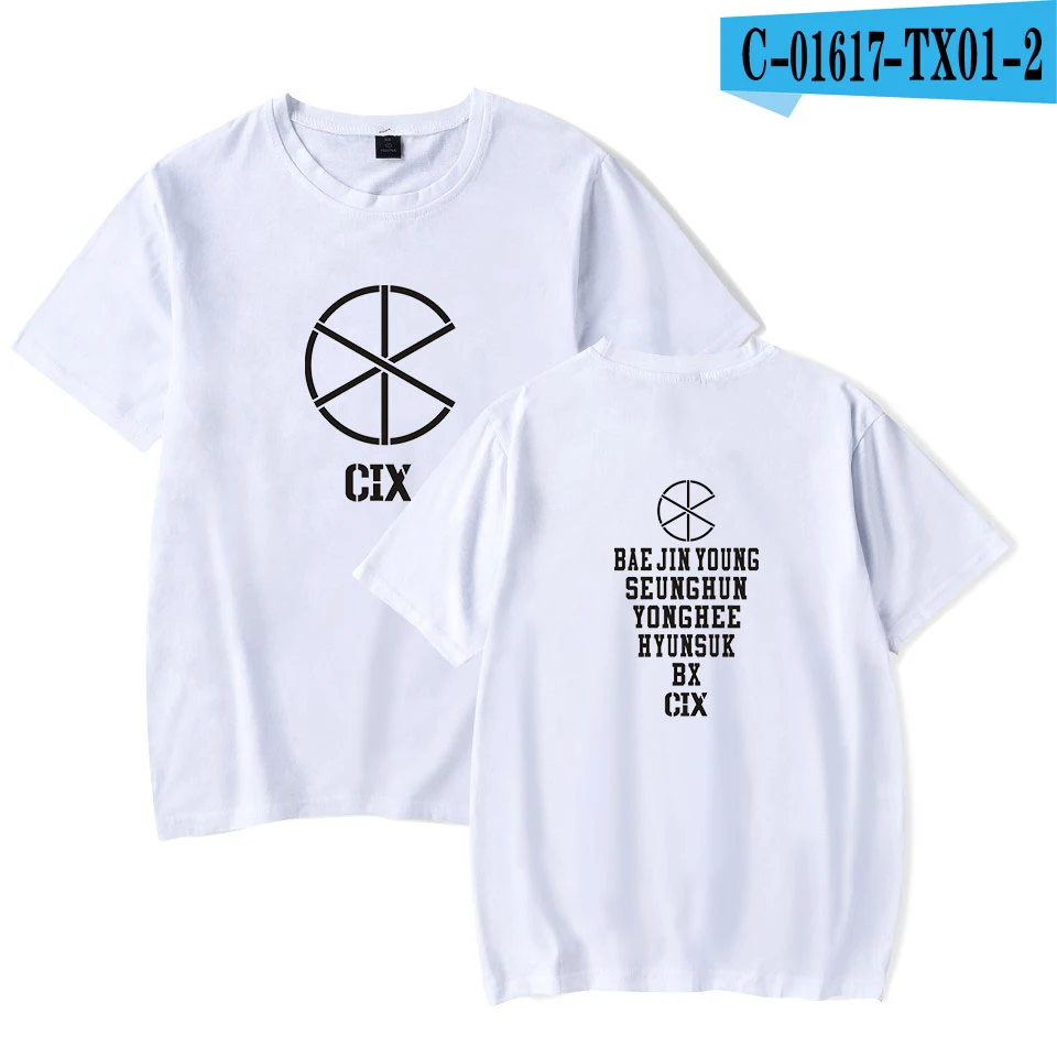 CIX корейский комбинированный soul альбом 2D стиль Kpop короткий рукав модная летняя футболка для отдыха с короткими рукавами - Цвет: white