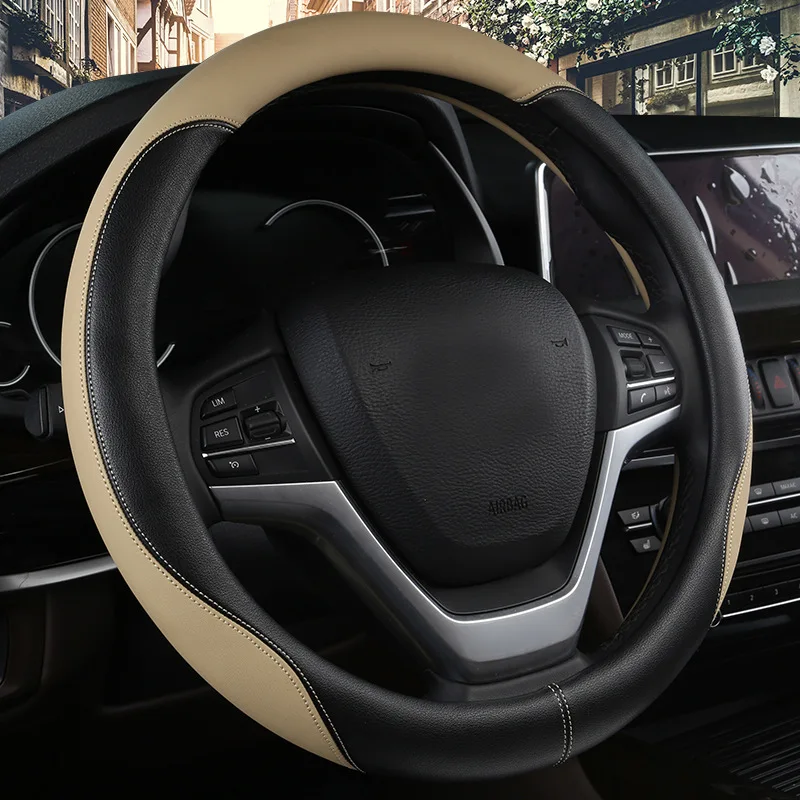 15 дюймов хорошее Handfeel Противоскользящий автомобильный чехол для рулевого управления приспособление для автомобиля для 38 см транспортных средств безопасный для мужчин черный Micro волокно кожа