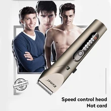 Kemei профессиональный светодиодный триммер для волос, электрическая машинка для стрижки волос, водонепроницаемая Мужская Беспроводная Машинка для стрижки, Регулируемое лезвие, низкий уровень шума