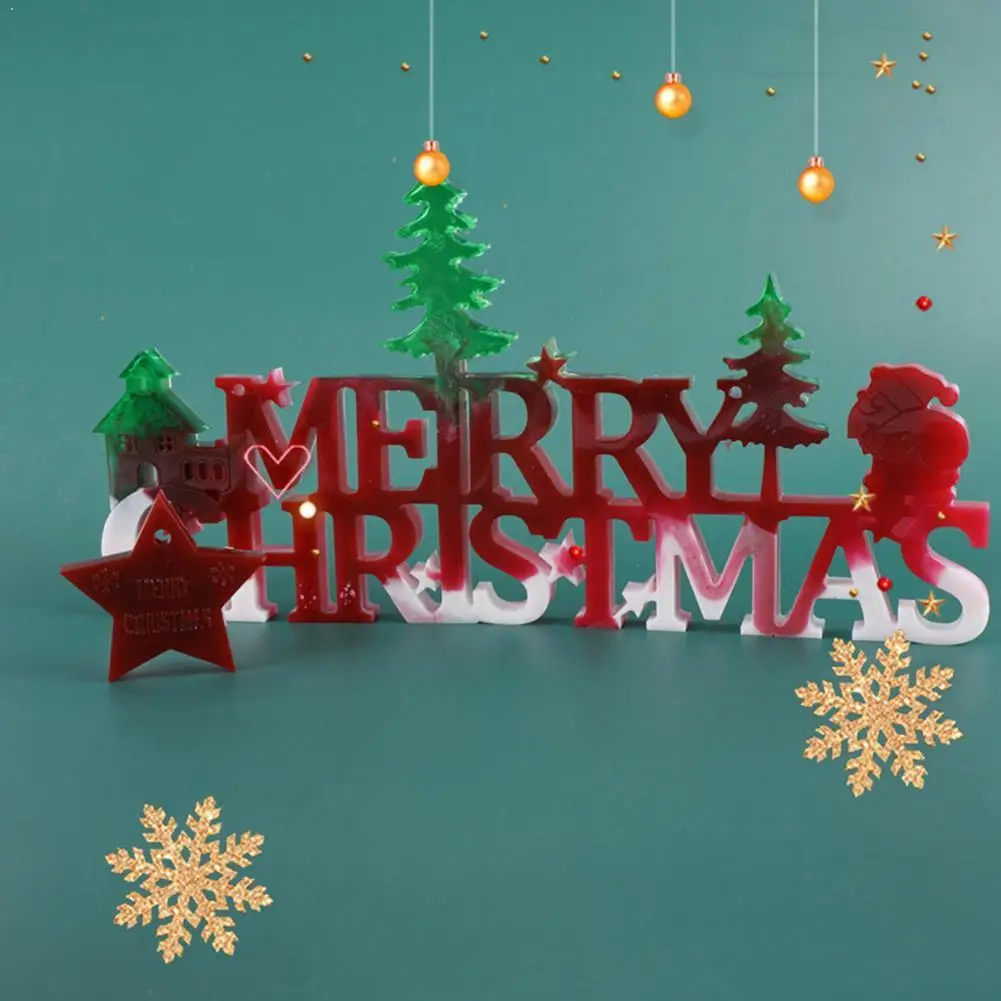 

Merry Christmas English letter form Silicone Mold chocolate Fondant DIYcooking Tools baking cake Decorating moulds N4N1