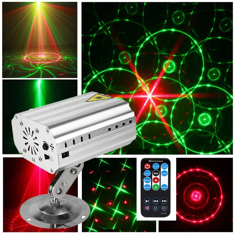 

24 Patterns Laser Projector Light LED RG Stage Disco DJ Flash Lamp for New Year Dance Floor Christmas Party Indoor Light Show