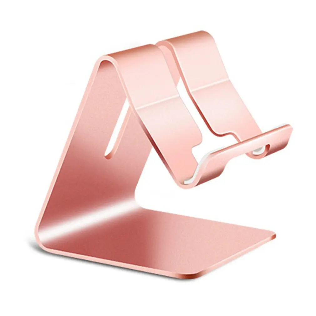 Универсальный алюминиевый держатель для мобильного телефона настольный компьютер металлическая основа нескользящий мобильный телефон планшет ленивый кронштейн - Цвет: pink