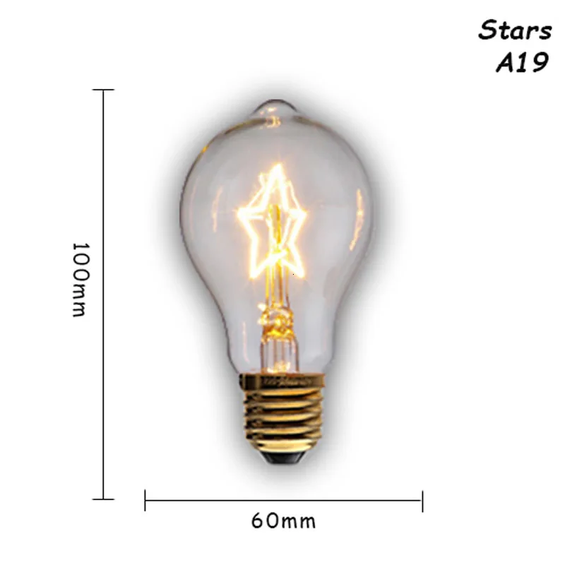 Винтажный декоративный светильник E27 ретро лампа ST64/A19 Звездная лампа 220 В лампа Эдисона для подарка дома/спальни промышленный Декор ампулы