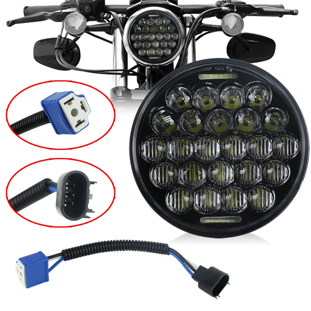 5,75 дюймов 72 Вт аксессуары для мотоциклов H/L луч передняя фара для Dyna Street Bob DRL Angel Eye светодиодный фонарь