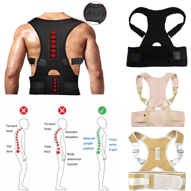 Корректор осанки Магнитная терапия Brace Плечо поддержка спины пояс для мужчин женщин подтяжки и поддержка s пояс плеча осанки