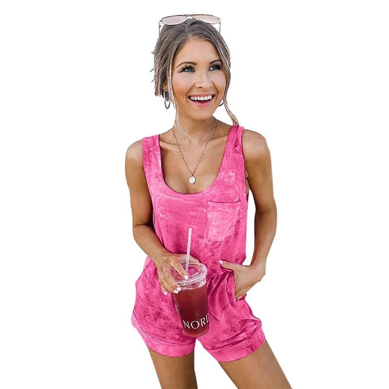 

Sexy Solid Sleeveless 2020 Women cotton Jumpsuits Summer Casual Overalls Fashion Sportswear Playsuits Bohemian Strap Rompers