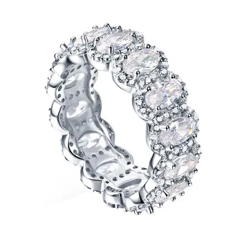 

14 Stones 3 * 5mm New Fashion Ring Female Exaggerated Personality 925 Sterling Silver Influx Ring TL-254