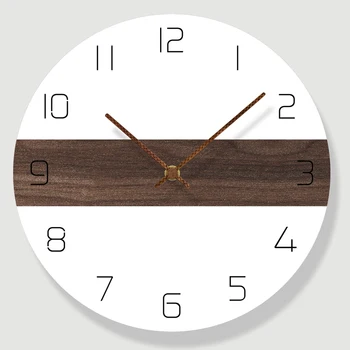 

Nordic Design Decorative Wall Clocks Christmas Wood Clock for Living Room Simple Mute Hanging Clock Modern Design Home Decor