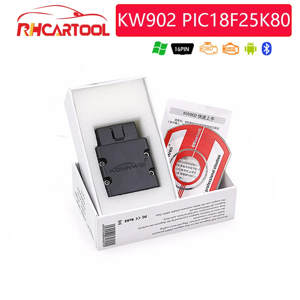 Автомобильный диагностический сканер Super KW902 mini ELM327 Bluetooth поддержка протокола
