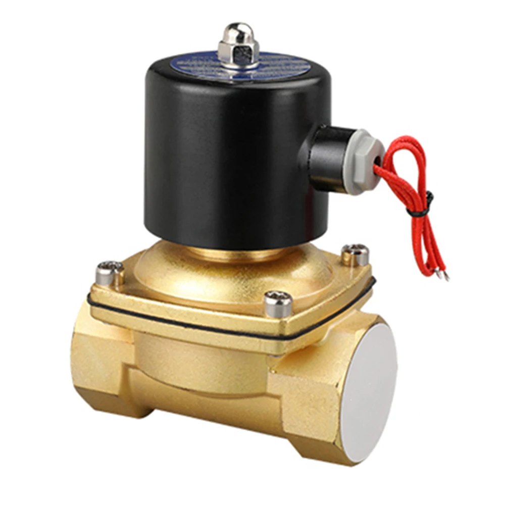 DN35 G1 1/4" Solenoid Valve 12V 24V 220V Copper Valve Body Copper Coil Oil Pneumatic Water Oil Helium Valve