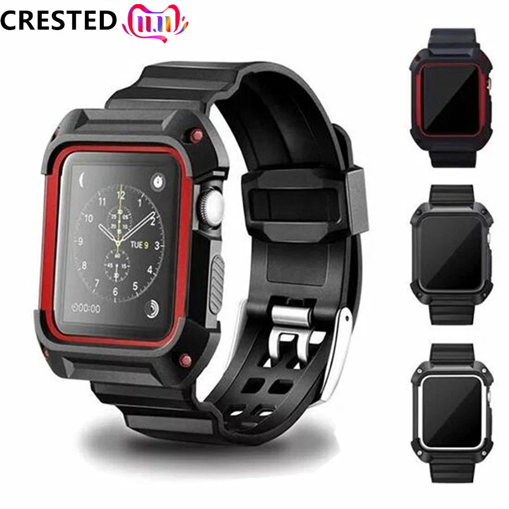 Хохлатая спортивный ремешок для Apple Watch 3 42 мм/38 мм iwatch 3/2/1 запястье браслет