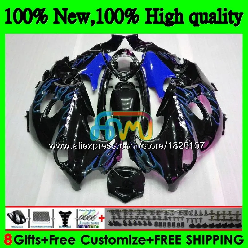 Корпус для SUZUKI KATANA GSXF 600 750 1998 1999 2000 Blue flames 2001 2002 33BS.55 GSX750F GSXF750 GSXF600 98 99 00 01 02