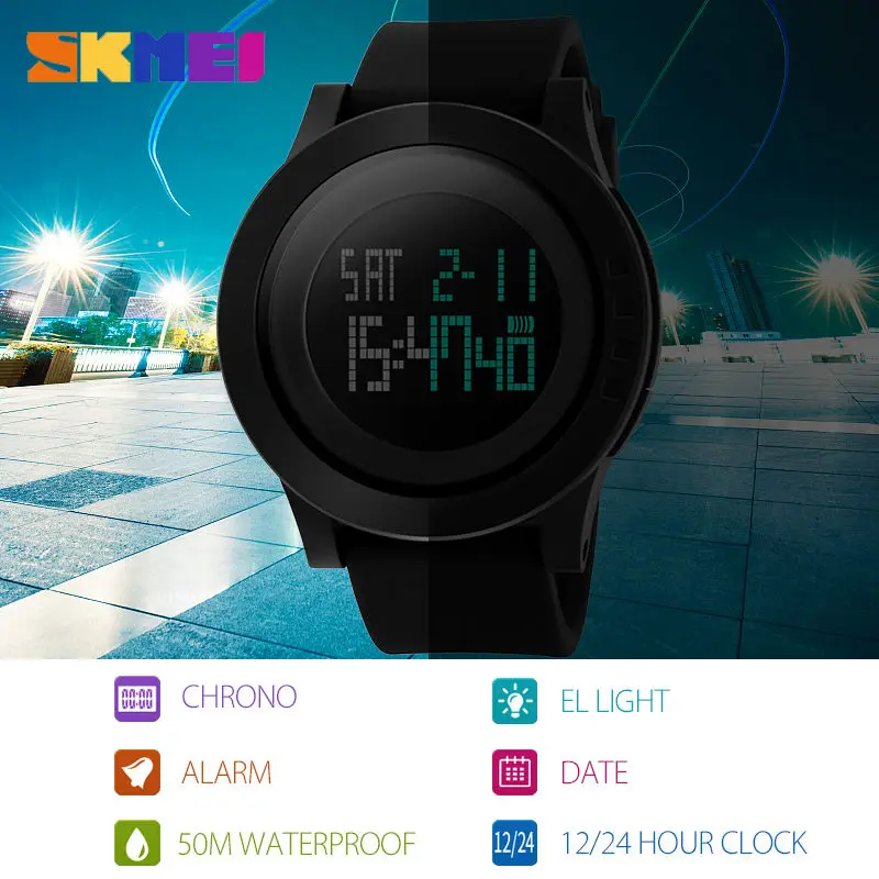 SKMEI Brand Watch Men Military Sports Watches Fashion Silicone Waterproof LED Digital Watch For Men Clock Man Relogio Masculino 3