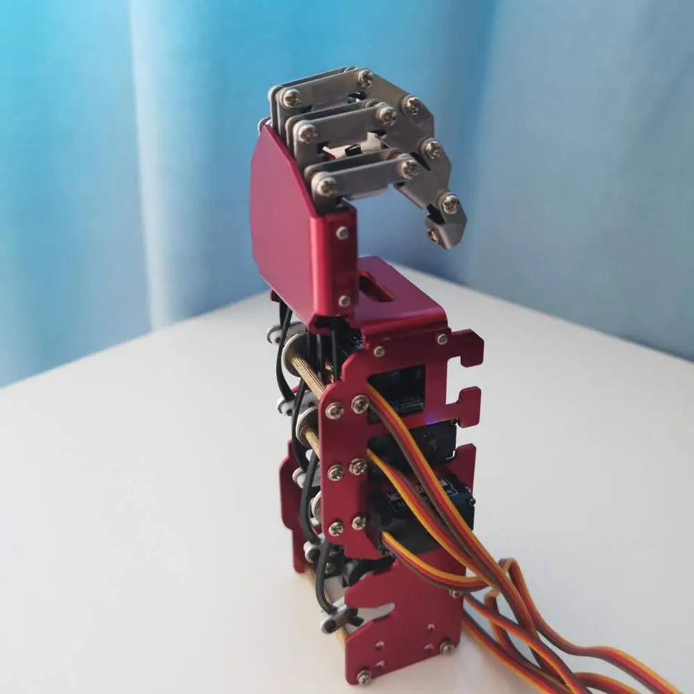 5dof Robot Hand Five Fingers Red Metal Manipulator Arm Mini Bionic Gripper Diy Robot Hand Robot Gripperrobot Accessories Aliexpress